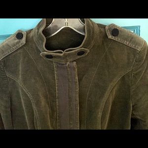Zara Moss/Olive Green Velvet Cropped Jacket